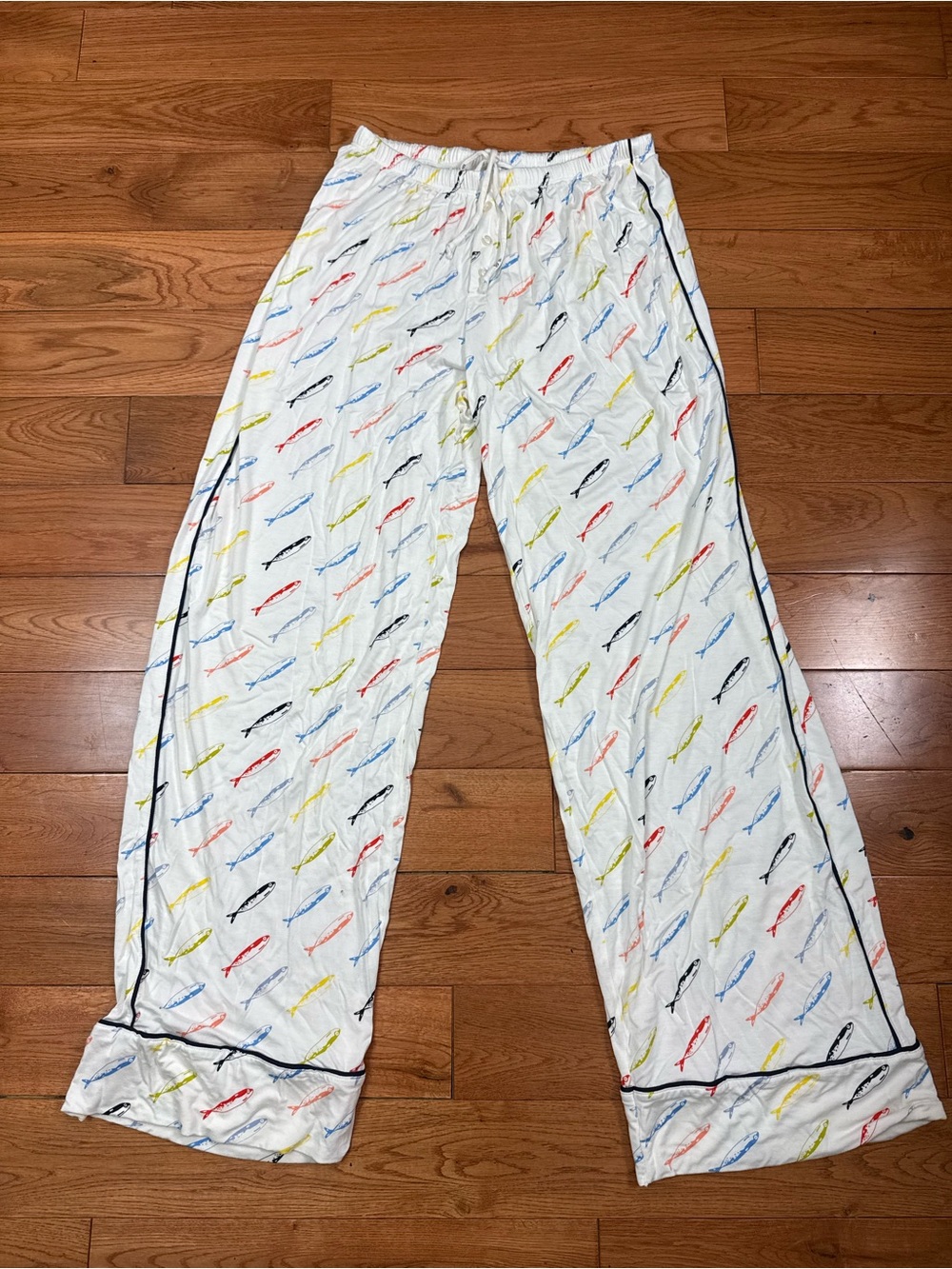 Aerie Real Soft Sardine Print Pajama Set Fisherman - Picture 5 of 10